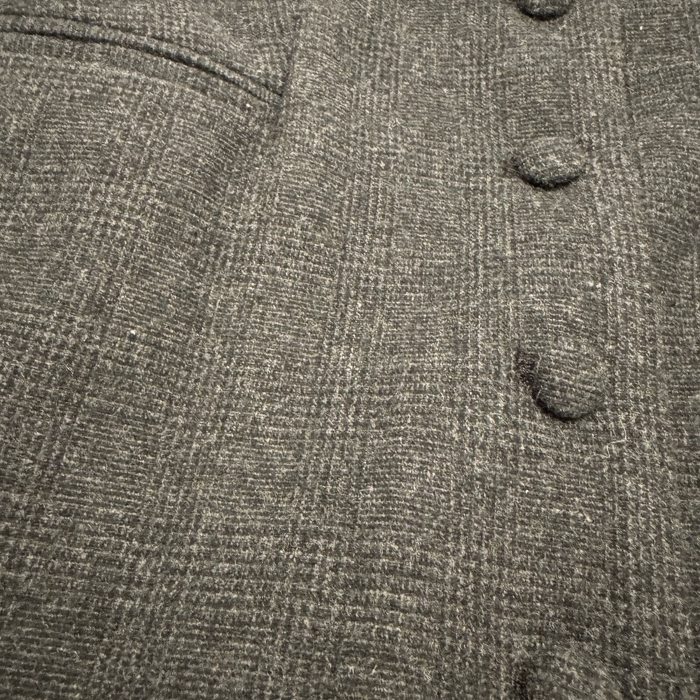 Christian Lacroix Wool Tweed Vest Dress charcoal Plaid SP NWT Sold Out - Picture 3 of 10